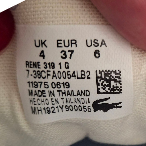 Lacoste Blue Women's Canvas Lace Up Sneaker size - Picture 7 of 7